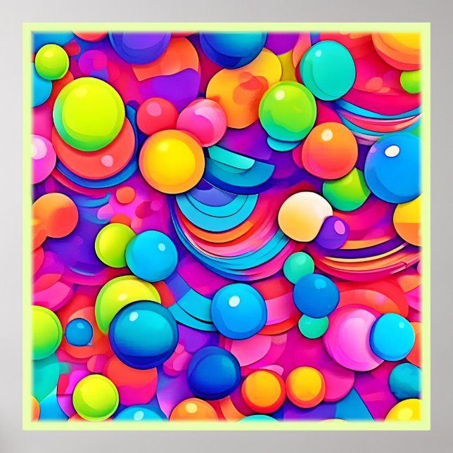 Rainbow Bubble Blast Artwork Poster (Front)