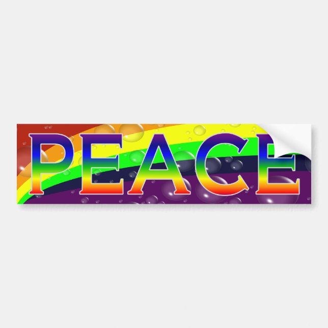Rainbow Bubble Peace Bumper Sticker (Front)