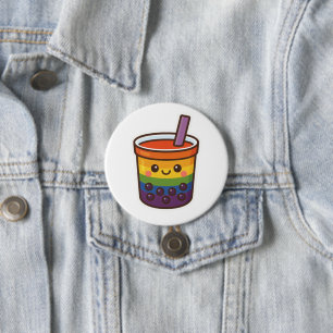 Rainbow Bubble Tea LGBTQ+ Pride 7.5 Cm Round Badge