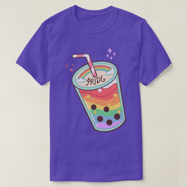 Rainbow Bubble Tea Shirt Bubble Tea pearls Boba Mi (Design Front)