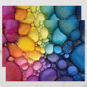 Rainbow Bubble Texture Fluid Art Scrapbook Paper