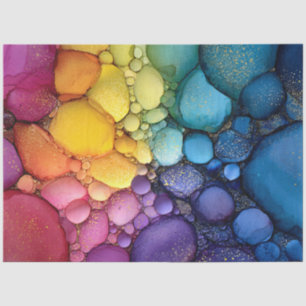 Rainbow Bubble Texture Fluid Art Tissue Paper