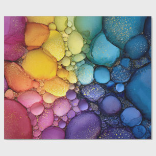 Rainbow Bubble Texture Fluid Art Wrapping Paper