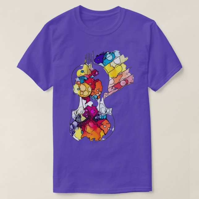 Rainbow Bubble Violin T-Shirt (Design Front)