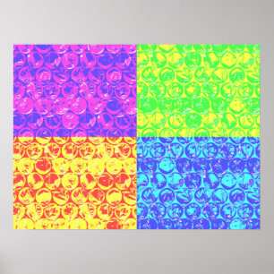 Rainbow bubble wrap pop art poster