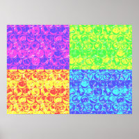 Rainbow bubble wrap pop art
