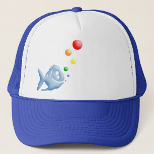 rainbow bubblefish trucker hat