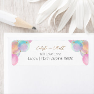 Rainbow Bubbles Baby Shower Return Address Label