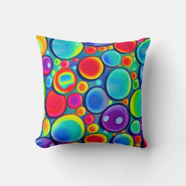 Rainbow Bubbles Cushion (Front)