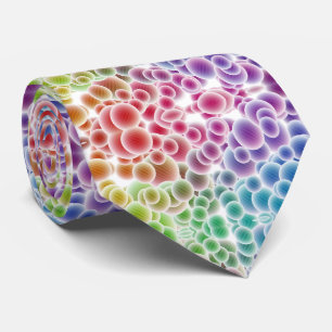 Rainbow Bubbles in Contemporary Abstract Pattern Tie