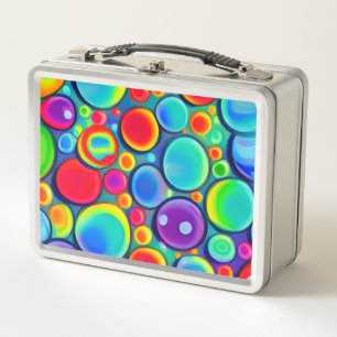 Rainbow Bubbles  Metal Lunch Box