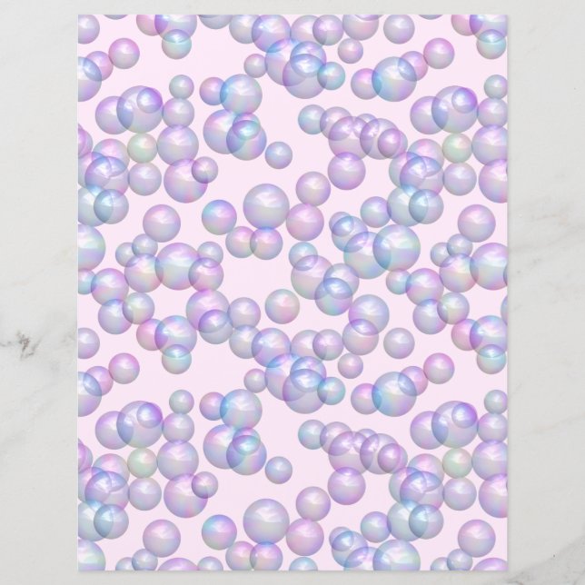 Rainbow Bubbles on Pink Scrapbook Paper (Front)