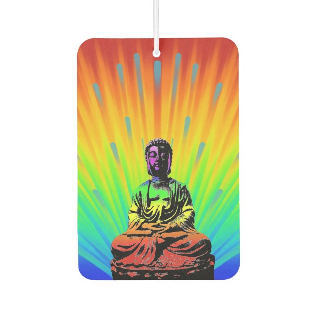 Rainbow Buddha Car Air Freshener (Front)
