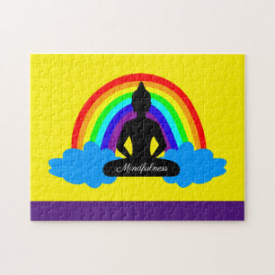 Rainbow Buddha & Mindfulness Yoga /meditation Jigsaw Puzzle