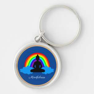 Rainbow Buddha & Mindfulness Yoga /meditation Key Ring