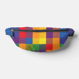 Rainbow Buffalo Check Pride Flag Plaid Colourful Bum Bags