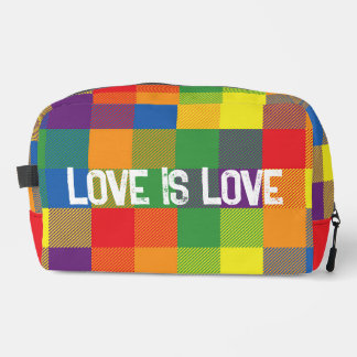 Rainbow Buffalo Check Pride Plaid Colourful Love Dopp Kit