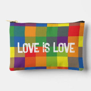 Rainbow Buffalo Check Pride Plaid Colourful Small Accessory Pouch