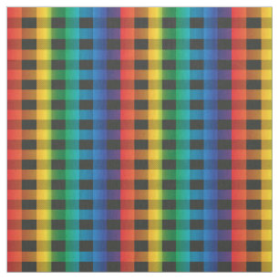 Rainbow Buffalo Plaid Fabric