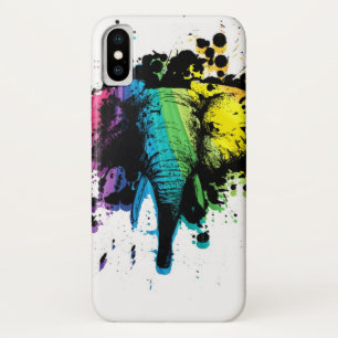 Rainbow Bull Elephant Abstract iPhone X Case