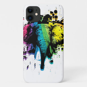 Rainbow Bull Elephant Abstract Design iPhone 11 Case