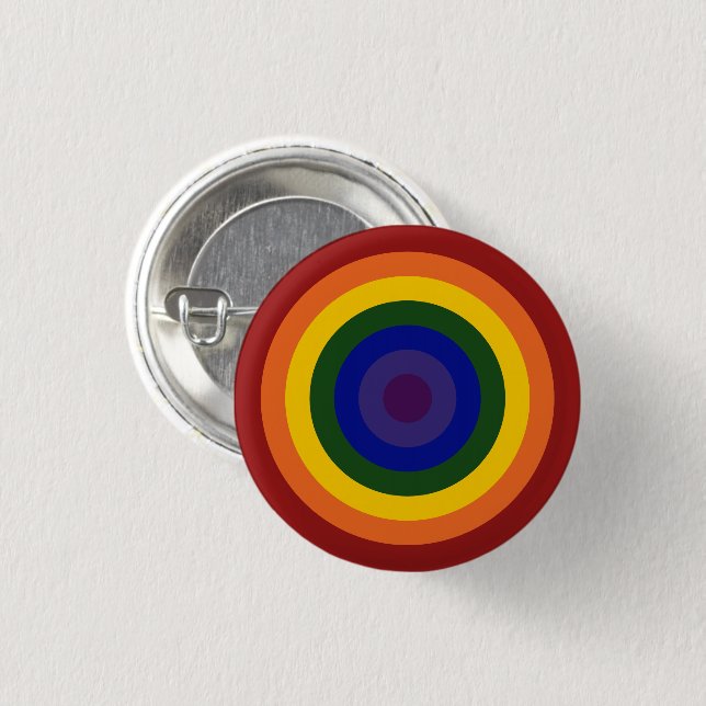 Rainbow Bullseye 3 Cm Round Badge (Front & Back)