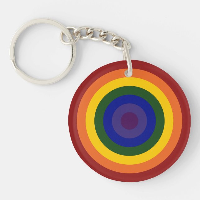 Rainbow Bullseye keychain (Front)