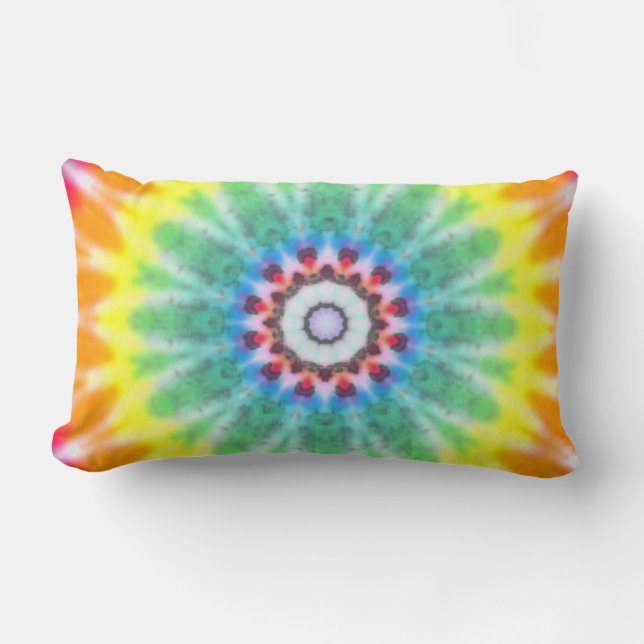 Rainbow bullseye lumbar cushion (Front)