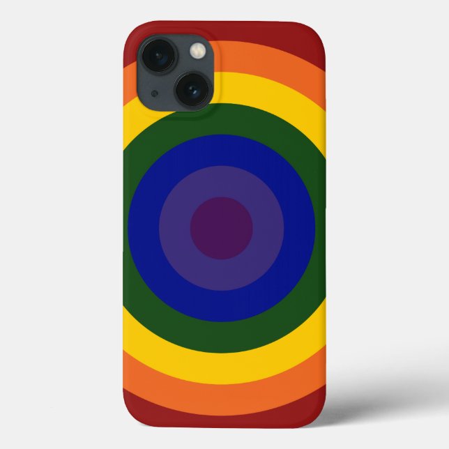 Rainbow Bullseye Pattern Case-Mate iPhone Case (Back)