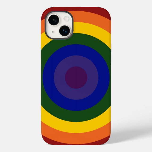 Rainbow Bullseye Pattern Case-Mate iPhone Case (Back)