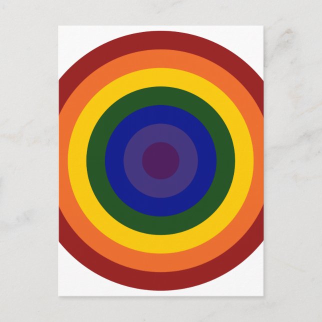 Rainbow Bullseye Postcard (Front)