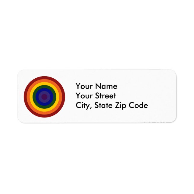 Rainbow Bullseye Return Address Label (Front)