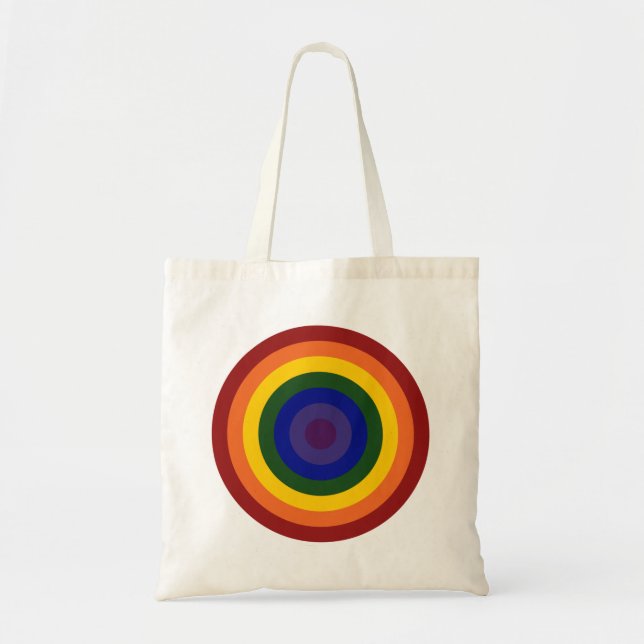 Rainbow Bullseye Tote Bag (Front)