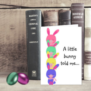 Rainbow Bunnies Easter Holiday Card
