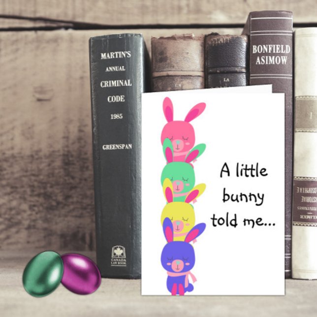 Rainbow Bunnies Easter Holiday Card (Creator Uploaded)