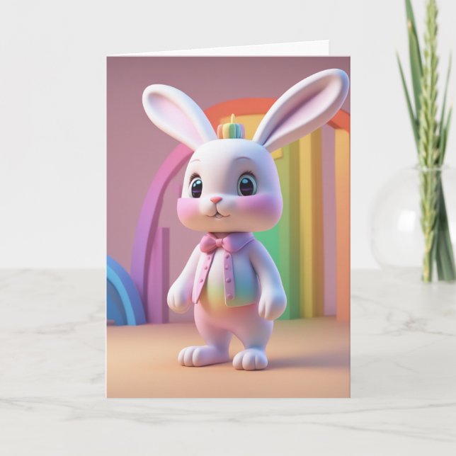 Rainbow Bunny Card (Front)