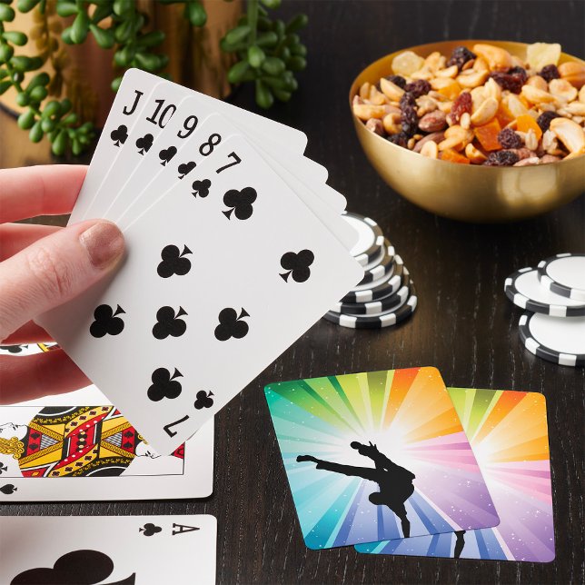 Rainbow Burst Breakdancer Silhouette Playing Cards (Creator Uploaded)