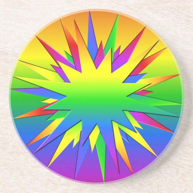 Rainbow Burst coaster, customise Coaster (Front)
