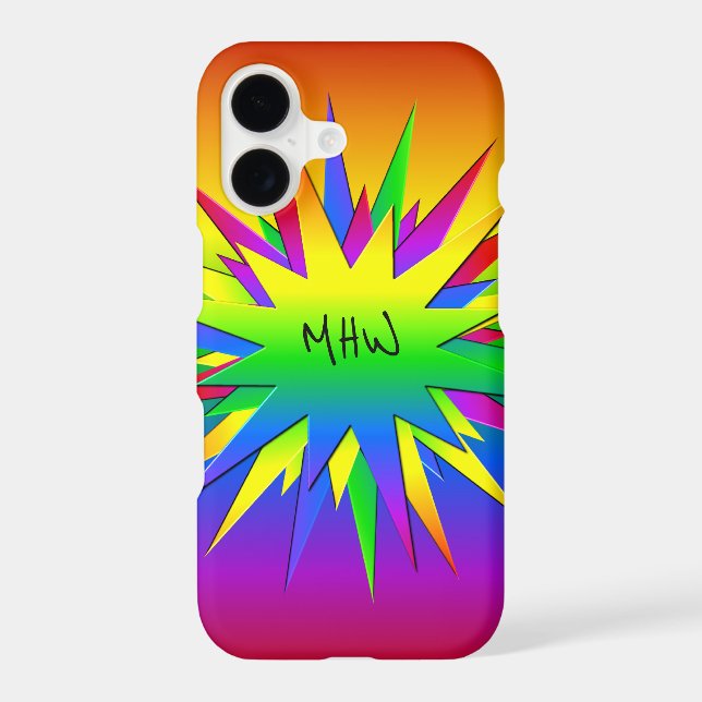Rainbow Burst custom monogram cases (Back)