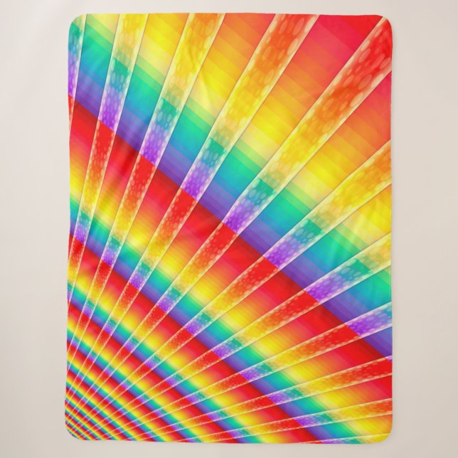 Rainbow Burst Sherpa Blanket (Front)