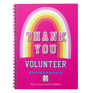 Rainbow Business Volunteer Thank You Hot Pink Notebook