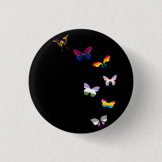 Rainbow Butterflies 3 Cm Round Badge