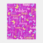 Rainbow butterflies custom name Ashley purple