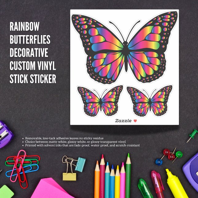 Rainbow Butterflies Decorative Custom Vinyl  Stick (The Butterfly Studio
Rainbow Butterflies Decorative Custom Vinyl Stick Sticker)