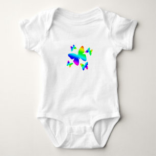 Rainbow Butterflies Design Baby Bodysuit