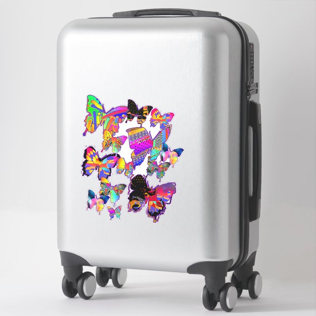 Rainbow Butterflies Extra Large Sticker (Suitcase)