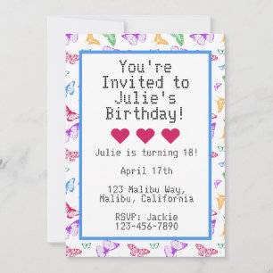 Rainbow Butterflies Invitation