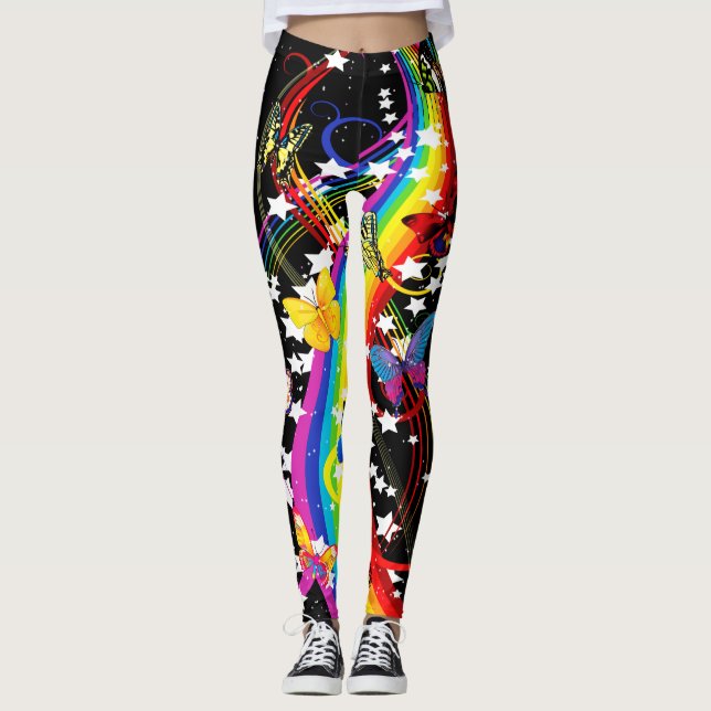 Rainbow Butterflies Leggings (Front)