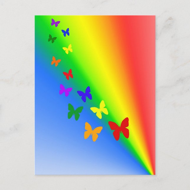 Rainbow Butterflies Postcard (Front)