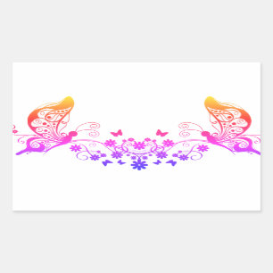 Rainbow Butterflies Rectangular Sticker